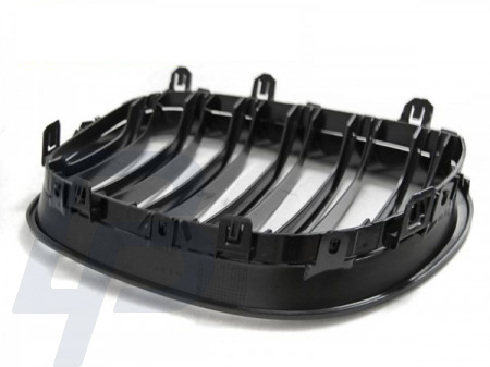 GRILLS BMW E60/E61 07.03-10 GLOSSY BLACK DOUBLE BAR M-LOOK - 4