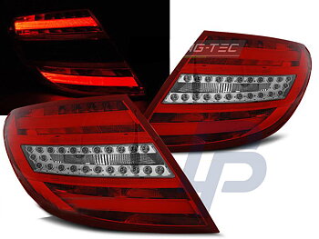 MERCEDES C-CLASS W204 SEDAN 07-10 RED WHITE LED TAILLIGHTS BAR