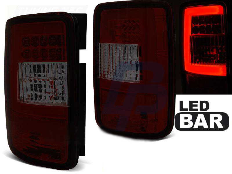 VW CADDY 03-03.14 RED SMOKE LED TAILLIGHTS BAR - 4