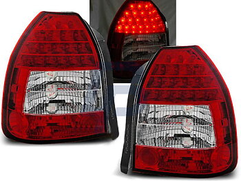 HONDA CIVIC 09.95-02.01 3D RED WHITE LED TAILLIGHTS