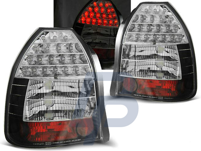 HONDA CIVIC 09.95-02.01 3D BLACK LED TAILLIGHTS - 3