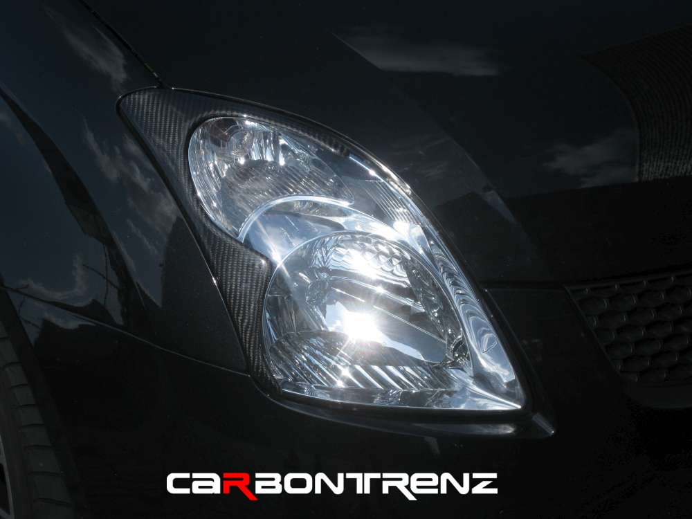SUZUKI SWIFT 05-09 CARBONTRENZ REAL CARBON HEADLIGHT COVERS - 2