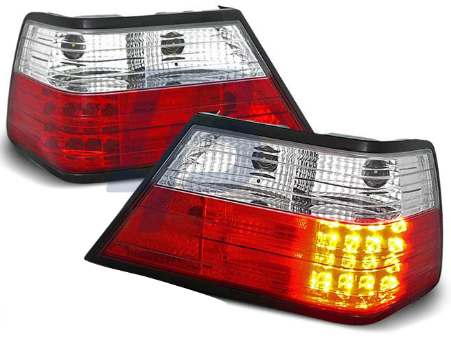 MERCEDES W124 E-CLASS 01.85-06.95 RED WHITE LED TAILLIGHTS - 2