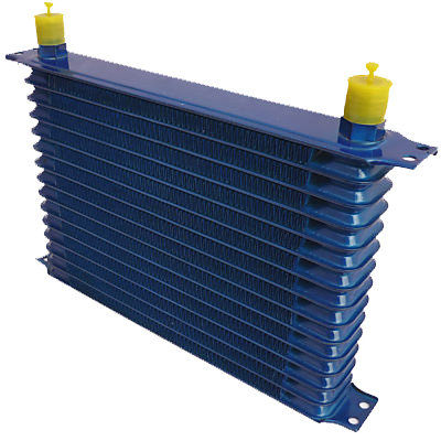 UNIVERSAL GREDDY STYLE OIL COOLER BLUE 14 ROWS 300*190*50MM