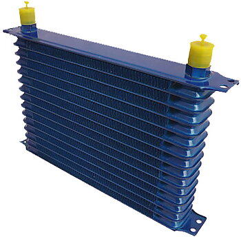 UNIVERSAL GREDDY STYLE OIL COOLER BLUE 14 ROWS 300*190*50MM