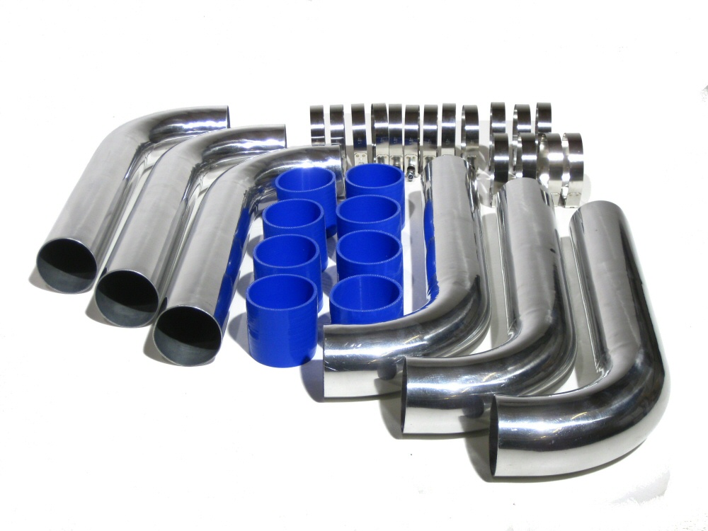 UNIVERSAL 3 INCH ALUMINIUM INTERCOOLER PIPING KIT bluepower.se