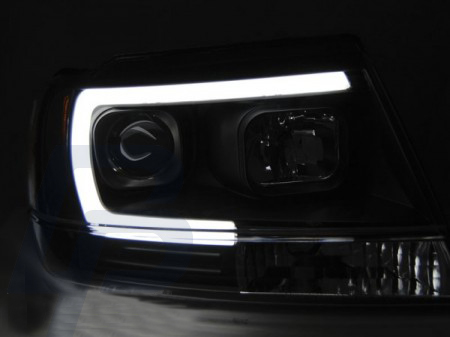 HEADLIGHTS CHRYSLER JEEP GRAND CHEROKEE 99-05.05 TUBE LIGHT BLACK - 2