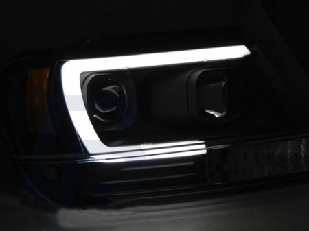 HEADLIGHTS CHRYSLER JEEP GRAND CHEROKEE 99-05.05 TUBE LIGHT BLACK - 3