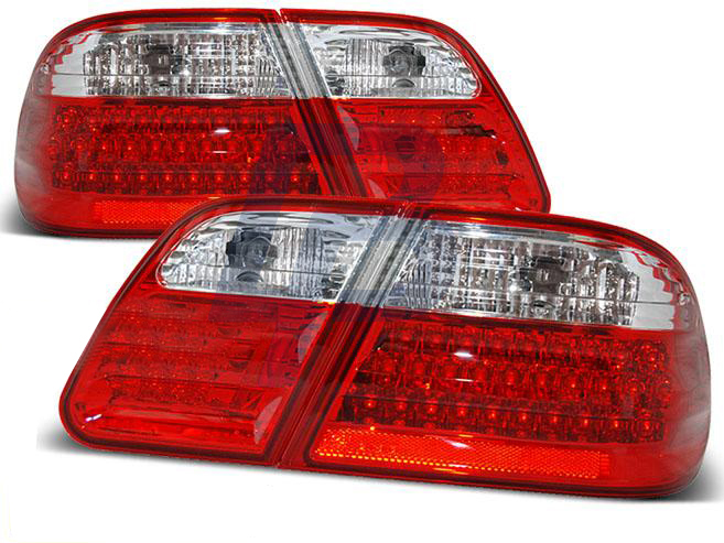 MERCEDES W210 95-03.02 RED WHITE LED TAILLIGHTS - 2