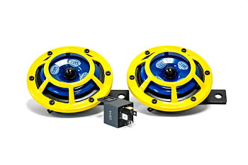 HELLA SHARPTONE HORN KIT YELLOW 115DB 350/415HZ SET OF 2
