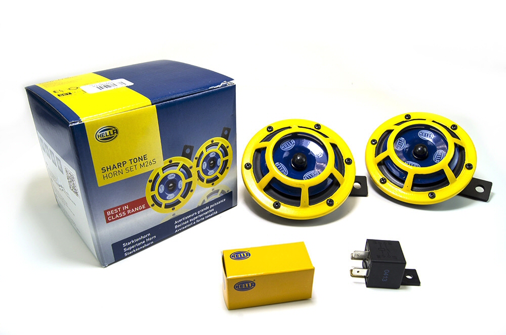 HELLA SHARPTONE HORN KIT YELLOW 115DB 350/415HZ SET OF 2 - 2