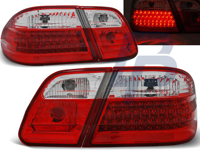 MERCEDES W210 95-03.02 RED WHITE LED TAILLIGHTS - 2