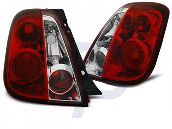 TAILLIGHTS FIAT 500 07- RED WHITE
