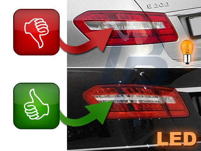 MERCEDES W212  E-CLASS 09-13  RED WHITE LED TAILLIGHTS - 6
