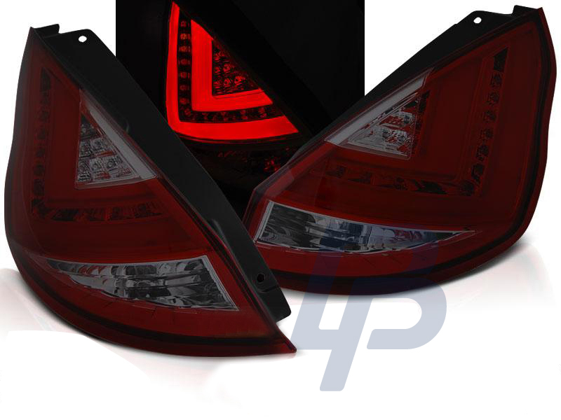FORD FIESTA MK7 08-12 HB RED SMOKE LED TAILLIGHTS BAR - 6