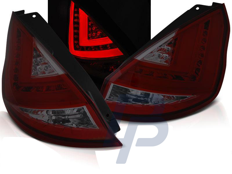 FORD FIESTA MK7 12-15 HB RED SMOKE LED TAILLIGHTS BAR - 6