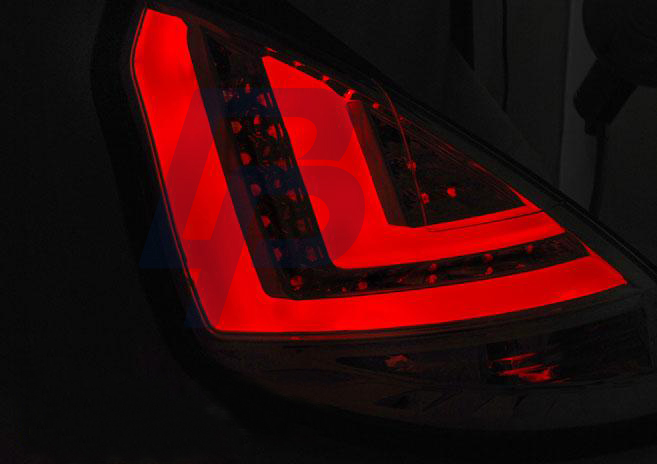 FORD FIESTA MK7 12-15 HB RED SMOKE LED TAILLIGHTS BAR - 3