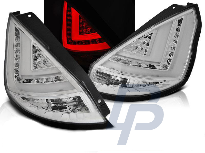 FORD FIESTA MK7 12-15 HB CHROME LED TAILLIGHTS BAR - 6