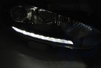 HEADLIGHTS FORD FIESTA MK7 13-16 LED DRL CHROME