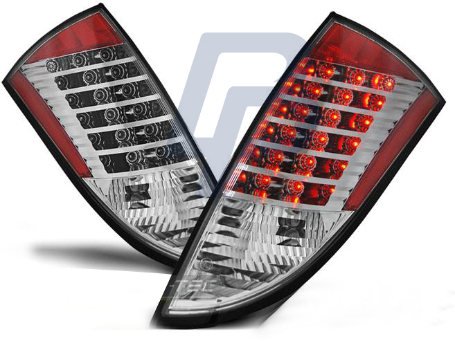 FORD FOCUS 1 HB 98-04 CHROME LED TAILLIGHTS - 2
