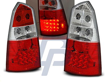 FORD FOCUS MK1 10.98-10.04 KOMBI RED WHITE LED TAILLIGHTS
