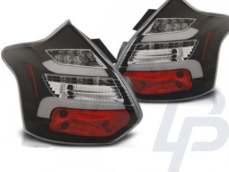 LED TAILLIGHTS FORD FOCUS 3 11-10.14 HATCHBACK BLACK LED BAR SEQ IND.