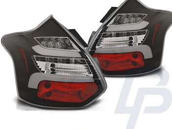 LED TAILLIGHTS FORD FOCUS 3 11-10.14 HATCHBACK BLACK LED BAR SEQ IND.