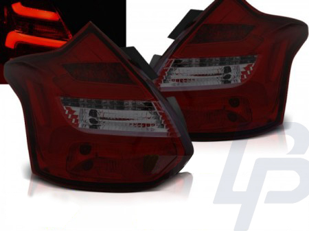LED TAILLIGHTS FORD FOCUS 3 11-10.14 HATCHBACK RED SMOKE LED BAR SEQ IND.