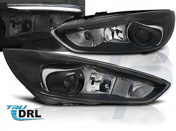 HEADLIGHTS FORD FOCUS MK3 14- BLACK LED DRL