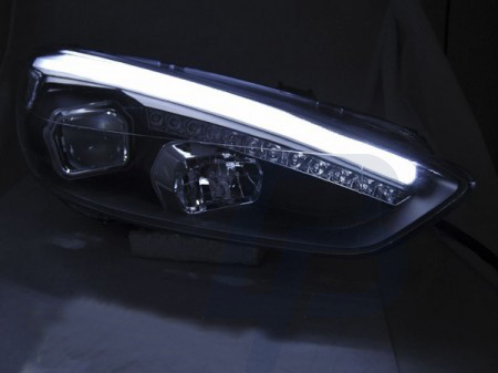 HEADLIGHTS FORD FOCUS MK3 15- BLACK DRL LED - 2