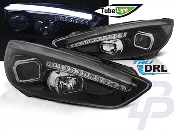 HEADLIGHTS FORD FOCUS MK3 15- BLACK DRL LED