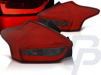 LED TAILLIGHTS FORD FOCUS 3 15-  HATCHBACK RED SMOKE LED