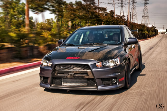 MITSUBISHI LANCER EVO X 08+ SEIBON SHAVED CARBON GRILL - 3