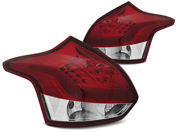 FORD FOCUS 3 11-10.14 HATCHBACK RED WHITE LED TAILLIGHTS BAR