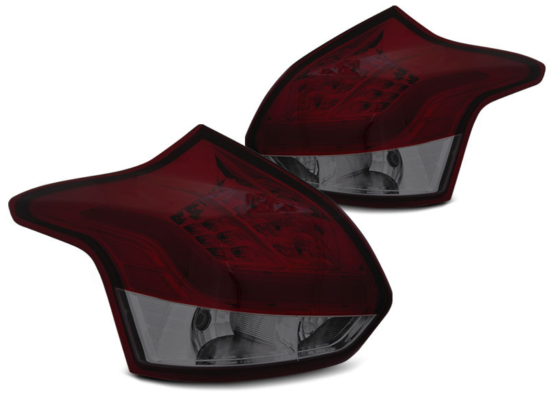 FORD FOCUS 3 11-10.14 HATCHBACK RED SMOKE LED TAILLIGHTS BAR