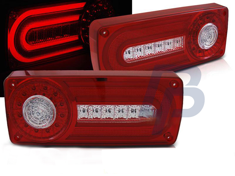 MERCEDES W463 G-CLASS 90-12 RED WHITE LED TAILLIGHTS - 7