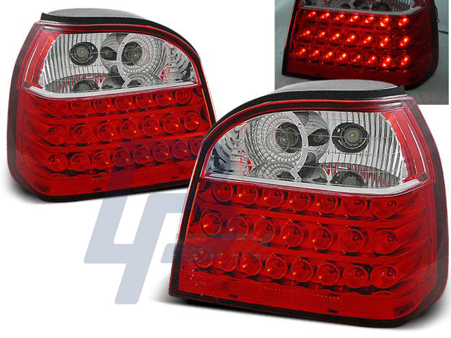 VW GOLF 3 09.91-08.97 RED WHITE LED TAILLIGHTS - 2