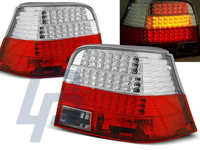 VW GOLF 4 09.97-09.03 RED WHITE LED TAILLIGHTS - 2