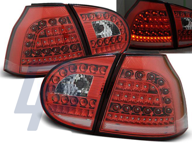 VW GOLF 5 10.03-09 RED WHITE LED TAILLIGHTS - 2
