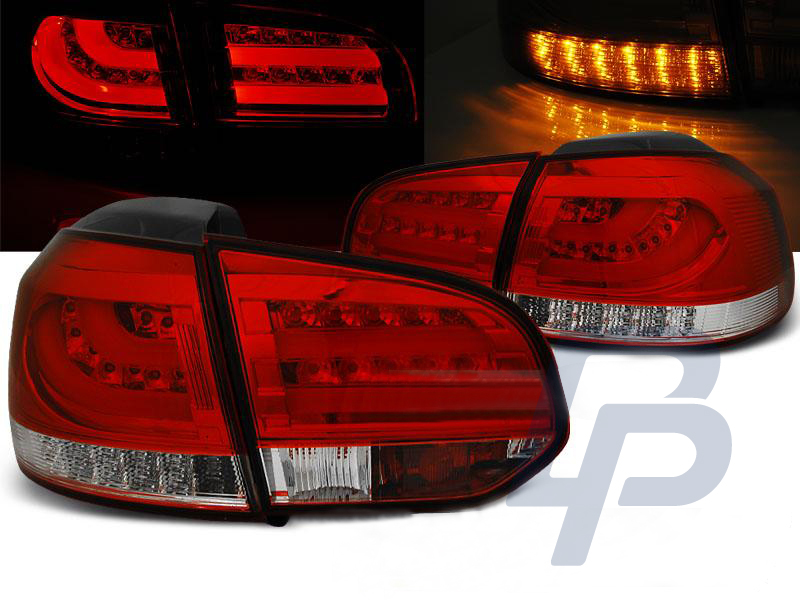 VW GOLF 6 10.08-12  RED WHITE LED TAILLIGHTS BAR - 4