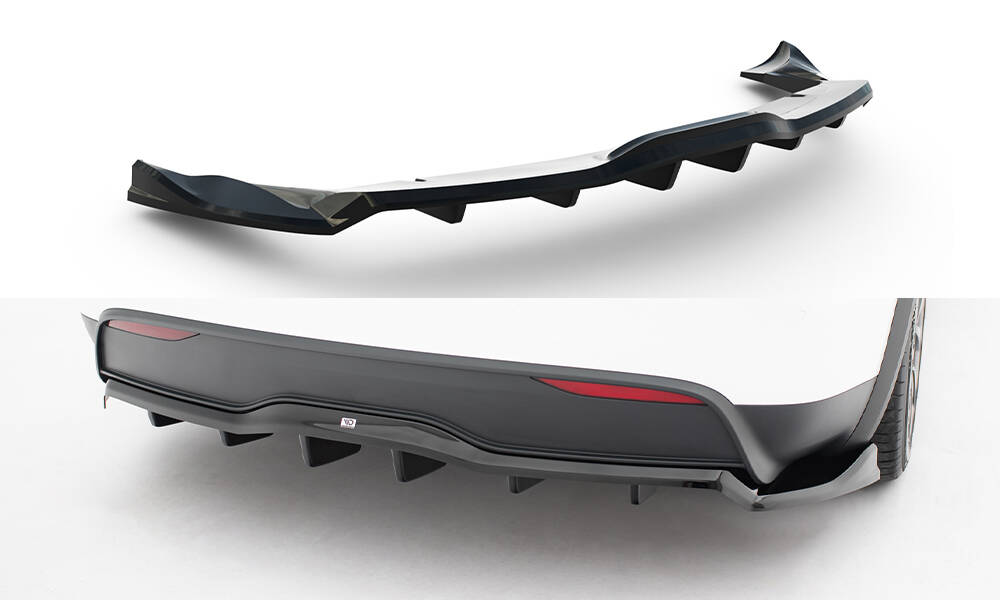 Rear Splitter (Vertical Bars) V.2 Tesla Model X Mk1 Facelift