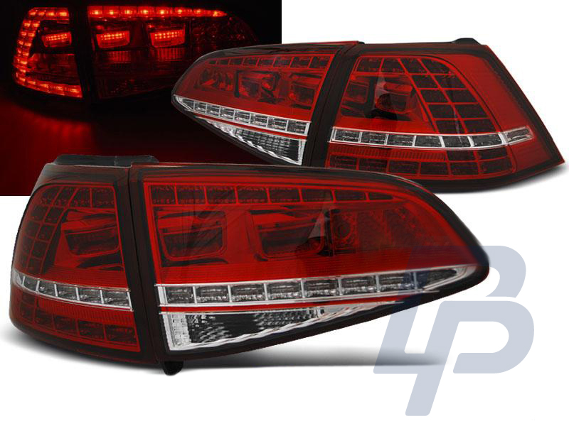 VW GOLF 7 13- RED WHITE LED TAILLIGHTS GTI LOOK - 6