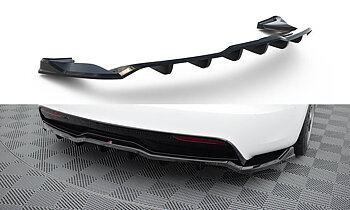 Central Rear Splitter (Vertical Bars) V.1 Tesla Model S Plaid Mk1 Facelift