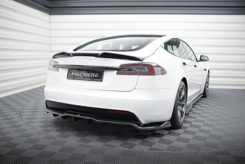 Central Rear Splitter (Vertical Bars) V.1 Tesla Model S Plaid Mk1 Facelift