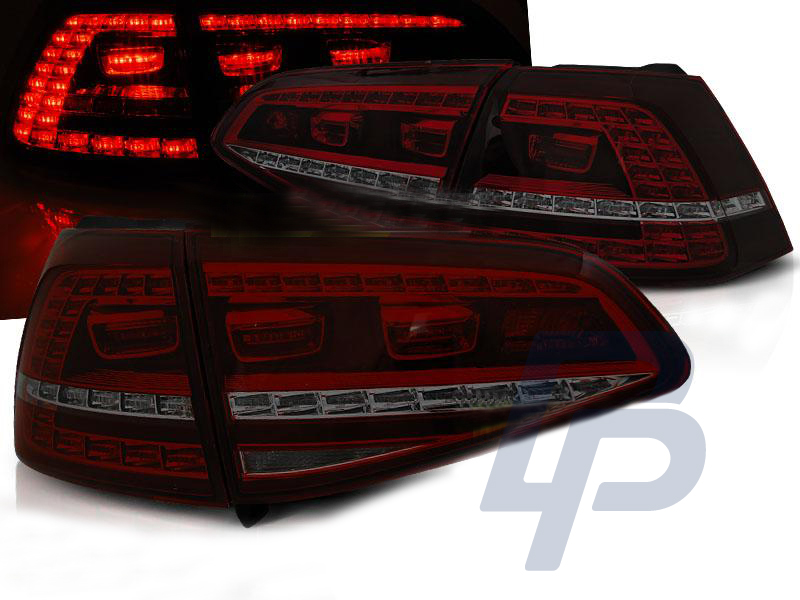VW GOLF 7 13- RED SMOKE LED TAILLIGHTS GTI LOOK - 3