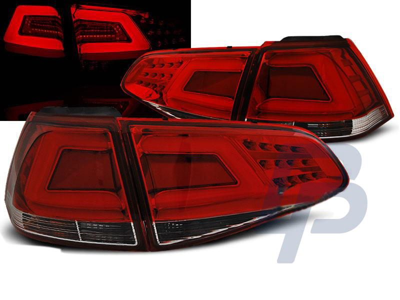 VW GOLF 7 13- RED WHITE LED TAILLIGHTS BAR - 4