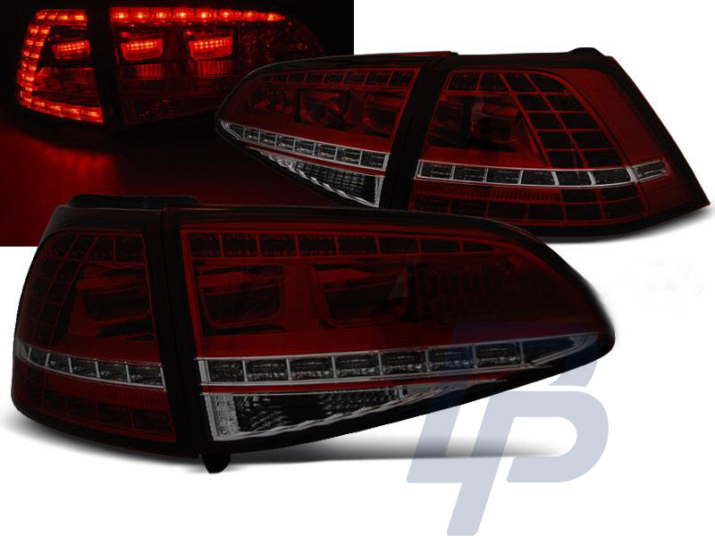 VW GOLF 7 13- RED SMOKE LED TAILLIGHTS GTI LOOK - 4