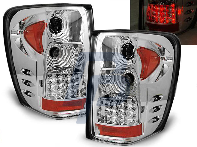 CHRYSLER JEEP GRAND CHEROKEE 99-05.05 CHROME LED TAILLIGHTS - 2