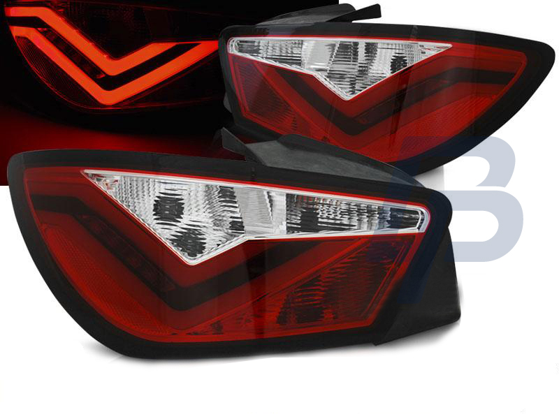 SEAT IBIZA 6J 3D 06.08-12 RED WHITE LED TAILLIGHTS BAR - 7