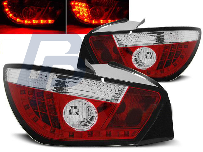 SEAT IBIZA 6J 3D 06.08- RED WHITE LED TAILLIGHTS - 3